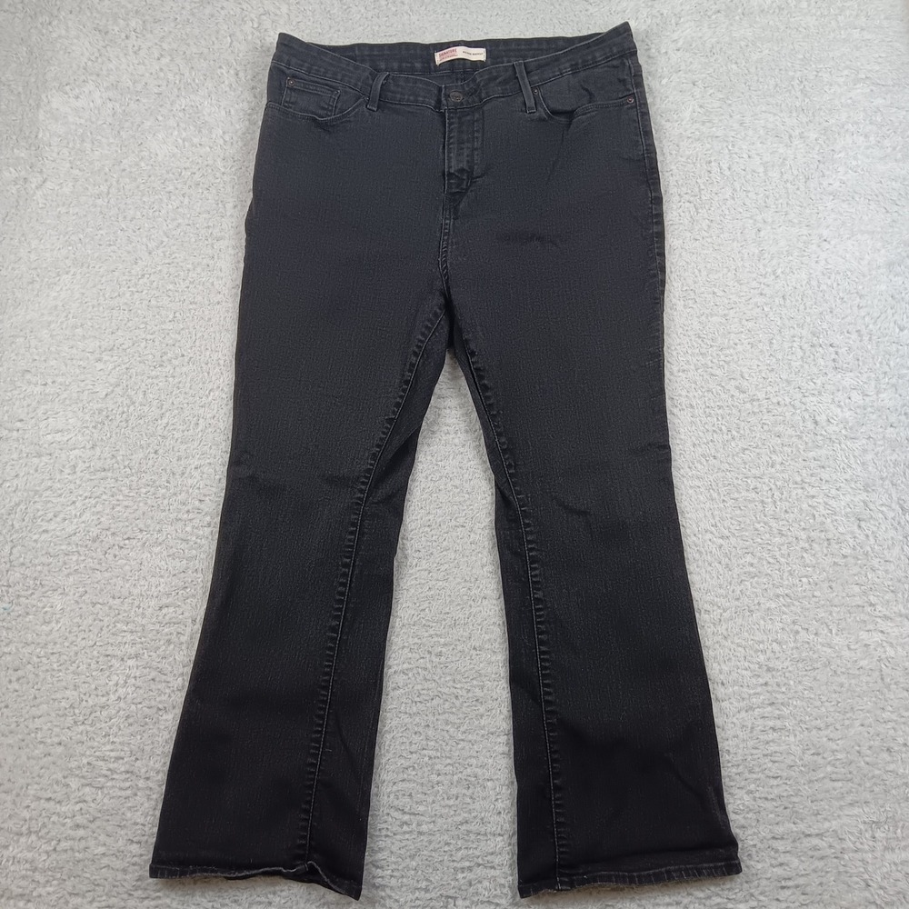 Signature Levi Strauss Bootcut Women 18W S Black Stretch Jeans 27508-0018